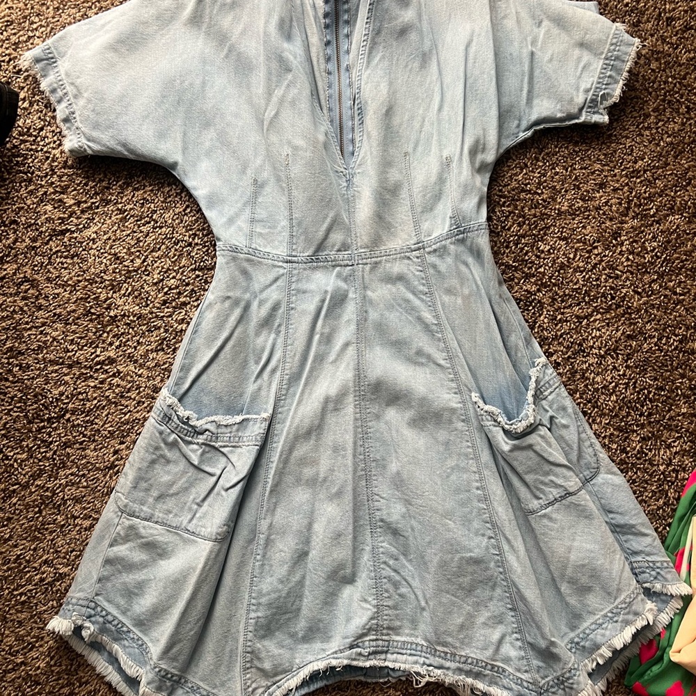 Free People Light Blue Denim Dress